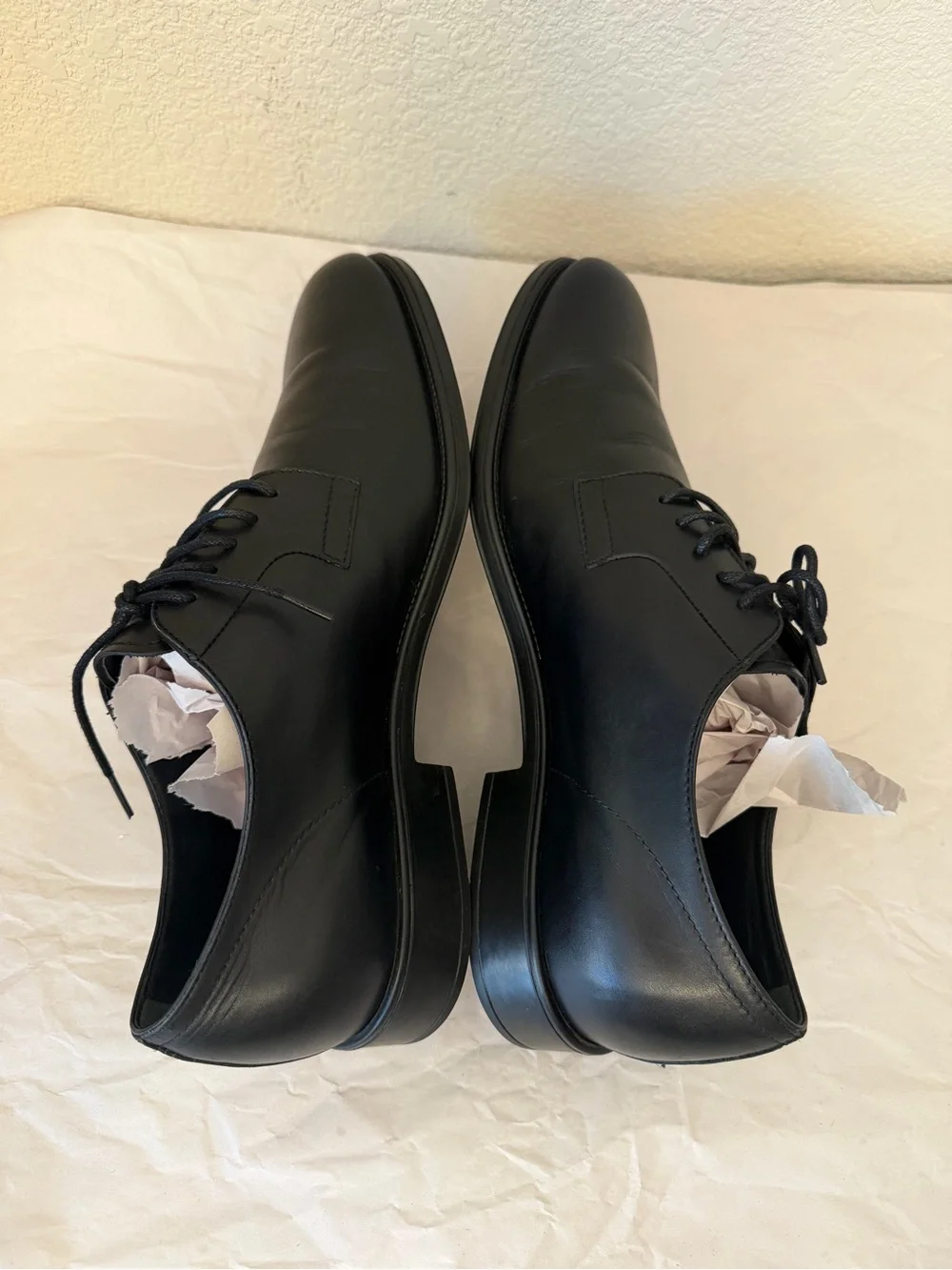 Tod's Black Leather Derby Lace-Up Shoes sz10